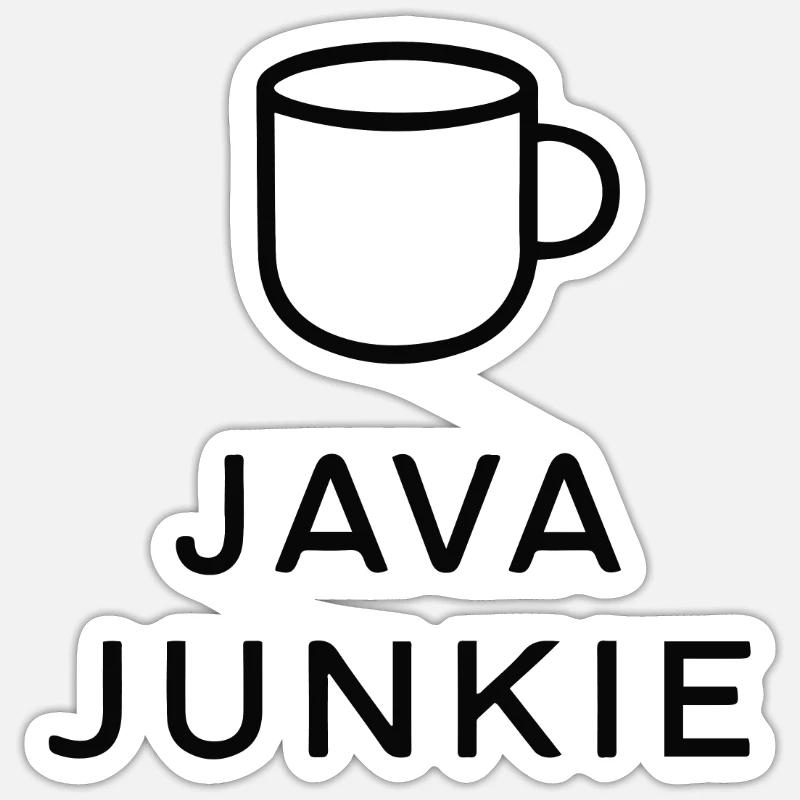 JAVA-JUNKIE - Sticker Größe S (10 x 10 cm) - Mattweiß