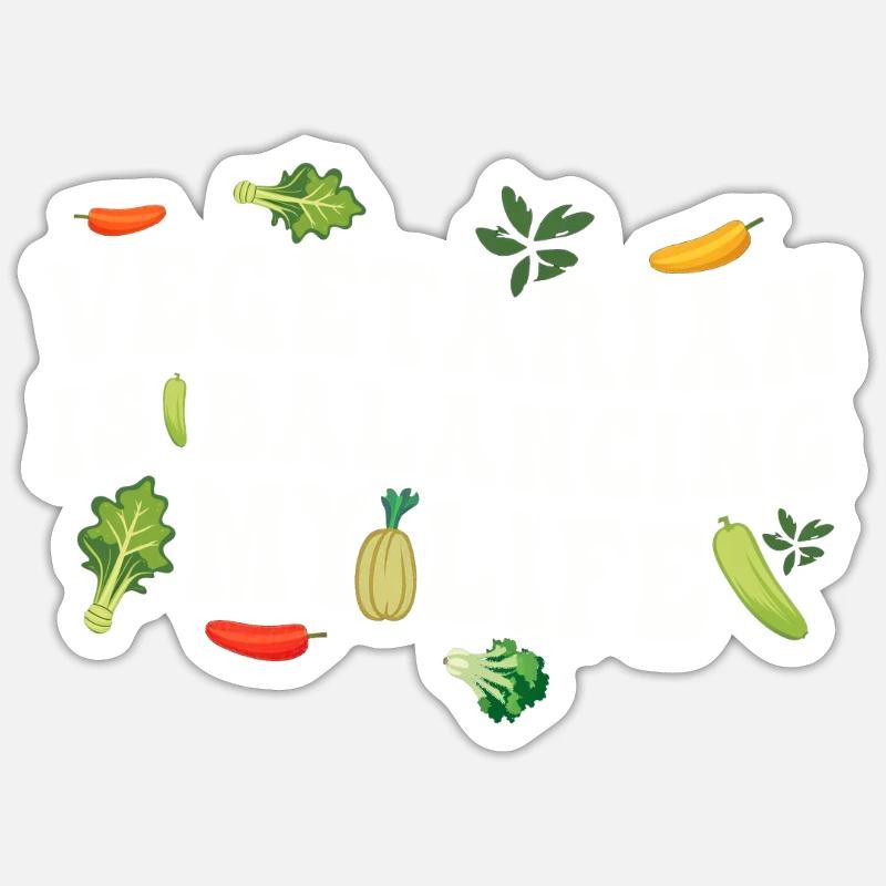 Végétarien Équilibrer ma vie - Sticker taille S (10 x 10 cm) - blanc mat