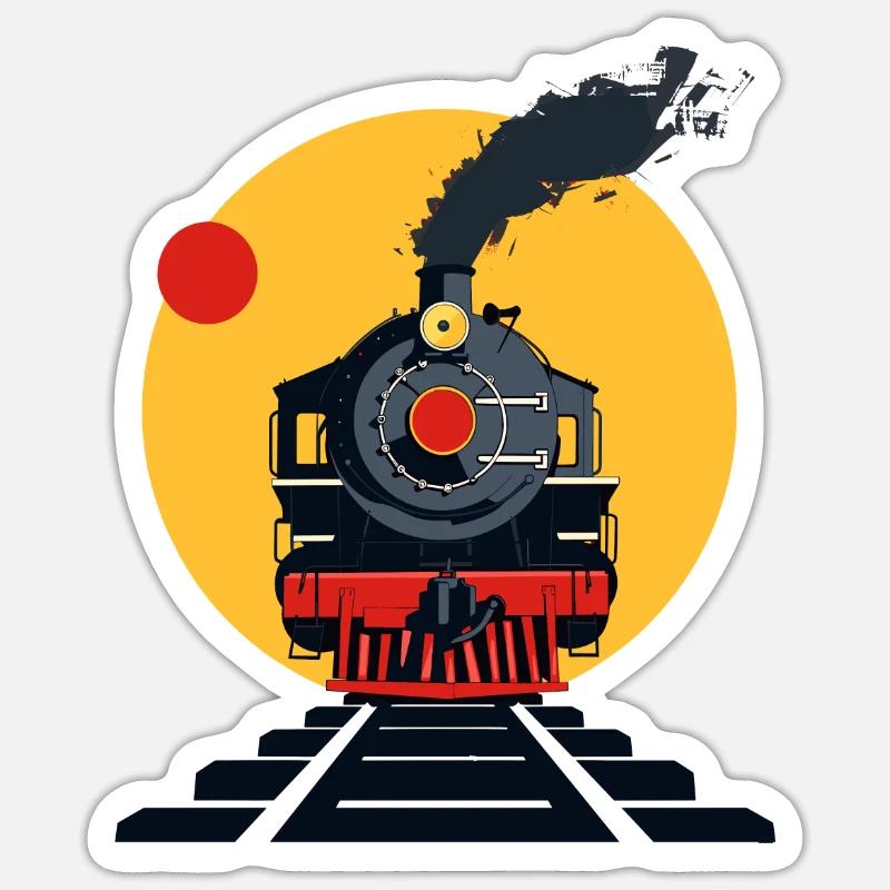 Railway Drawing - Sticker size S (10 x 10 cm) - white matte