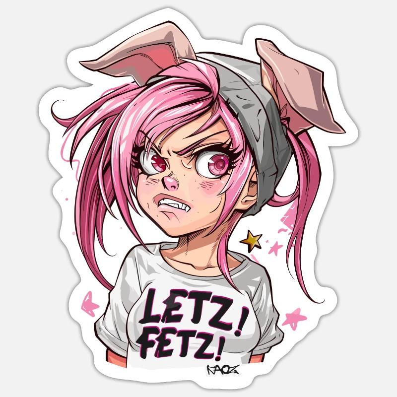 Selbstbewußt und stark, cooles Schweine-Mädchen - Sticker Größe S (10 x 10 cm) - Mattweiß