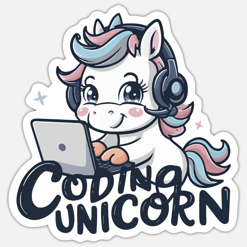 CODING UNICORN Sticker size S (10 x 10 cm)