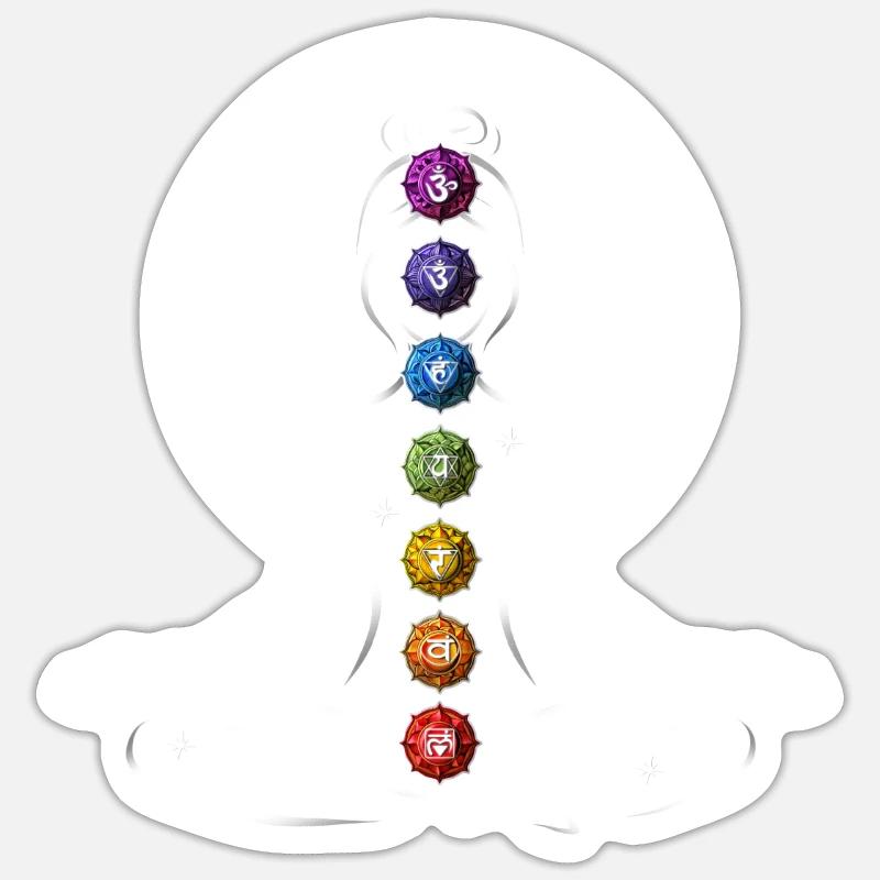 Meditations-Chakra - Sticker Größe S (10 x 10 cm) - Mattweiß