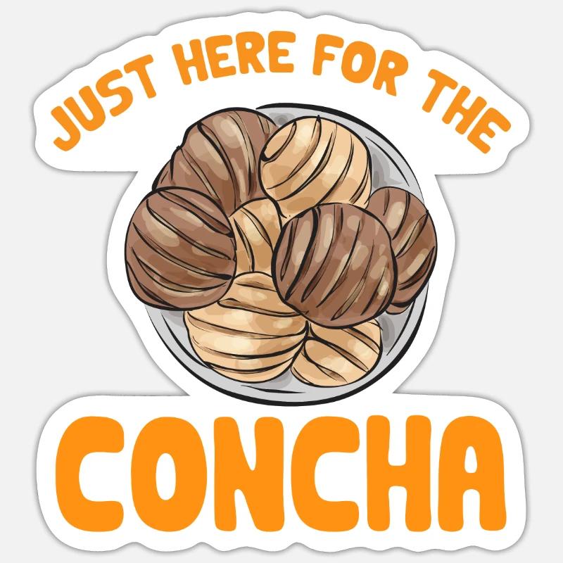 Concha Hispanic Mexican Pan Dulce - Sticker size S (10 x 10 cm) - white matte