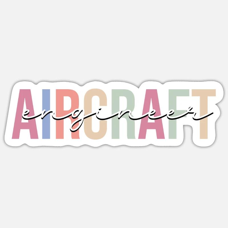Technik Flugzeug Flugzeugmechaniker - Sticker Größe S (10 x 10 cm) - Mattweiß