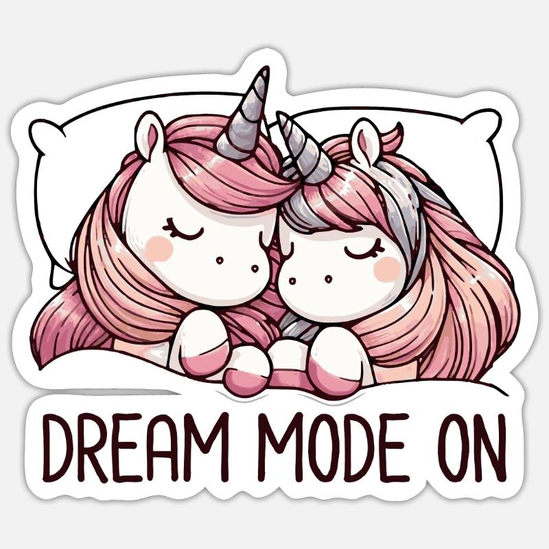 Lustiger Schlafender Einhorn-traummodus Vor Dem - Sticker Größe S (10 x 10 cm) - Mattweiß