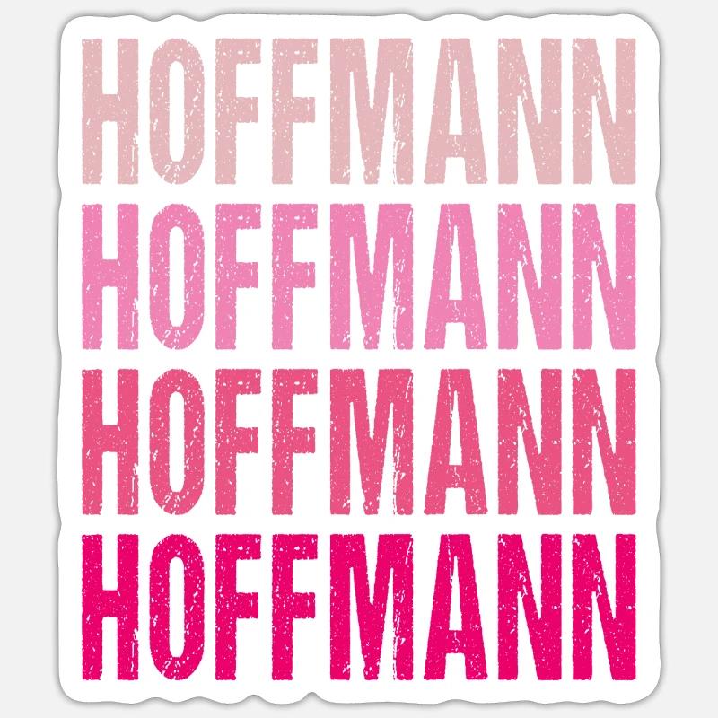 Hoffmann Retro Rosa Nachname Geschenkidee - Sticker Größe S (10 x 10 cm) - Mattweiß