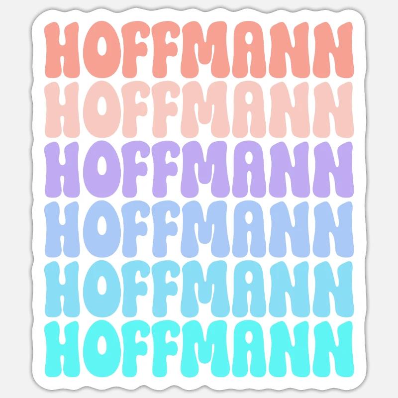 Hoffmann Retro Nachname Geschenkidee Sticker Größe S (10 x 10 cm)
