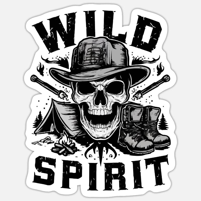 WILDER GEIST - Sticker Größe S (10 x 10 cm) - Mattweiß