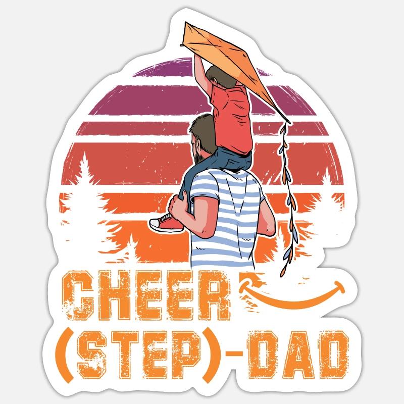 Cheer Step Dad - Sticker size S (10 x 10 cm) - white matte