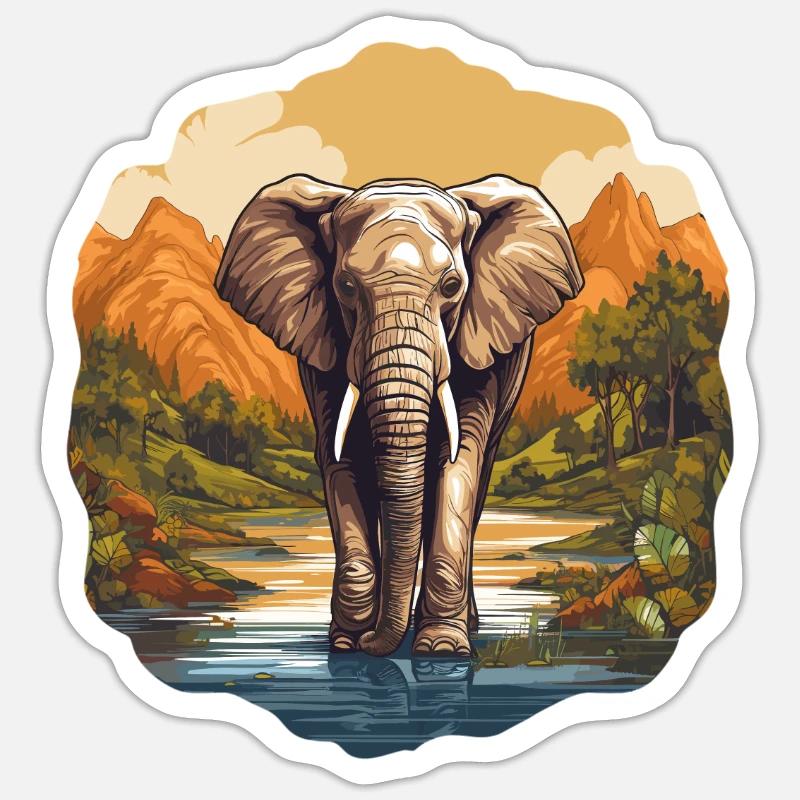 Elephant Elephant - Sticker size S (10 x 10 cm) - white matte