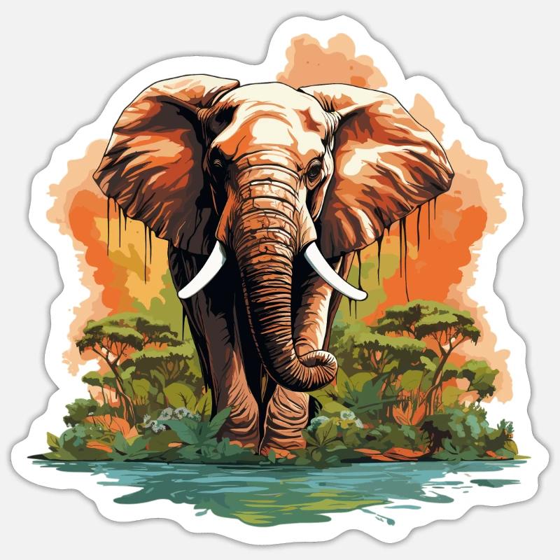 Elephant Elephant - Sticker size S (10 x 10 cm) - white matte