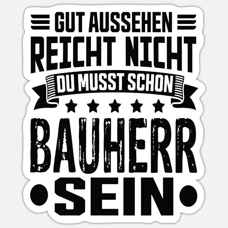 Constructeur Constructeur Constructeur de maison Maison Cérémonie d’achèvement Sticker taille S (10 x 10 cm)