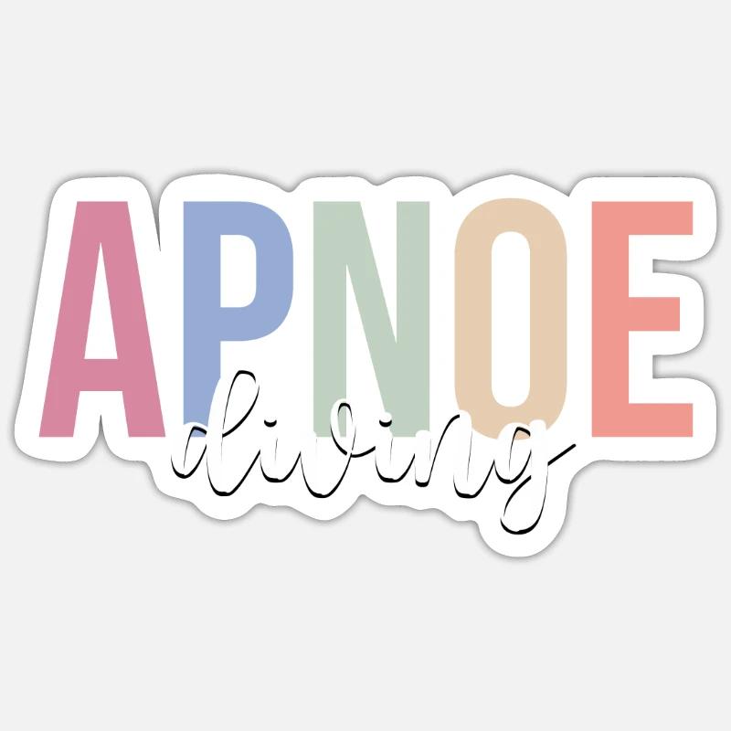 Plongée sous-marine en apnée - Sticker taille S (10 x 10 cm) - blanc mat