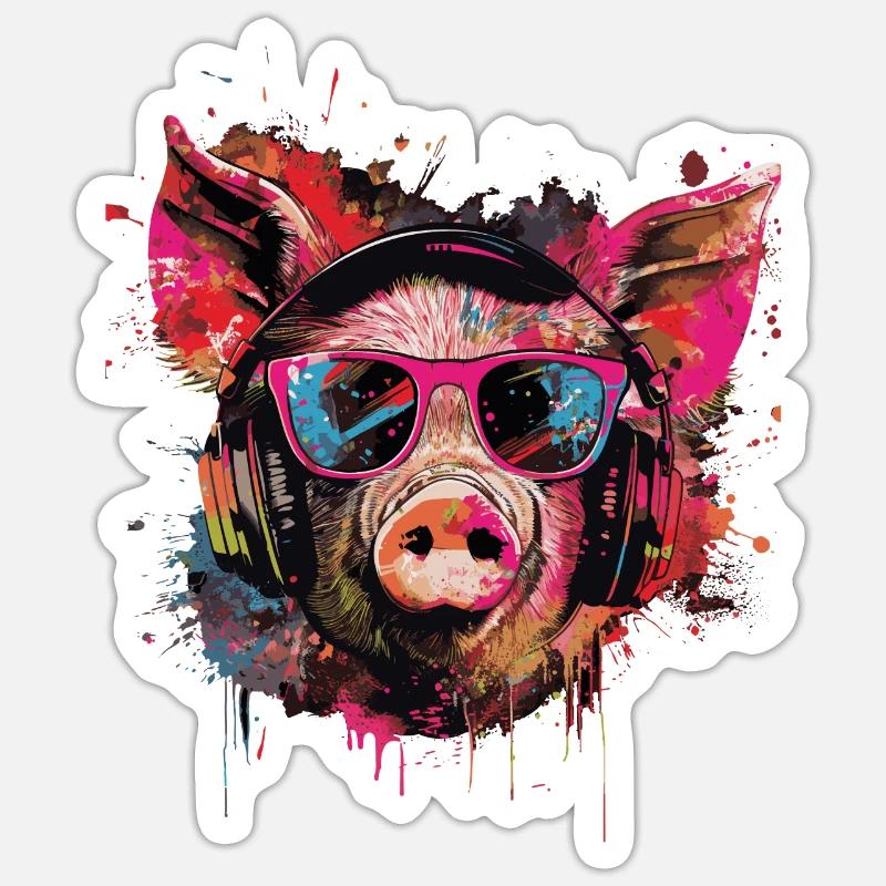 Pig - Sticker size S (10 x 10 cm) - white matte