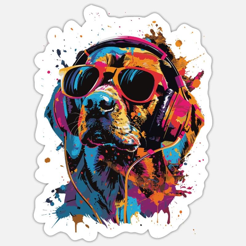 Beagle - Sticker taille S (10 x 10 cm) - blanc mat