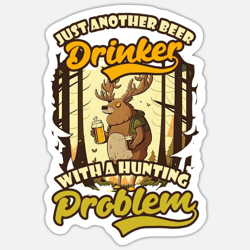 Jäger Ein weiterer Biertrinker auf der Jagd Sticker Größe S (10 x 10 cm)