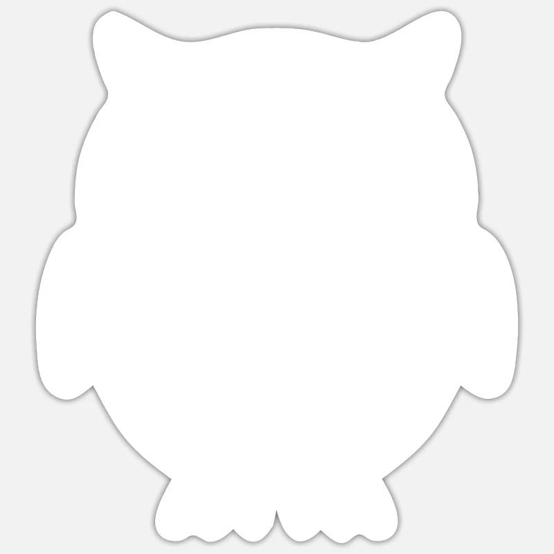 Eule - Sticker Größe S (10 x 10 cm) - Mattweiß