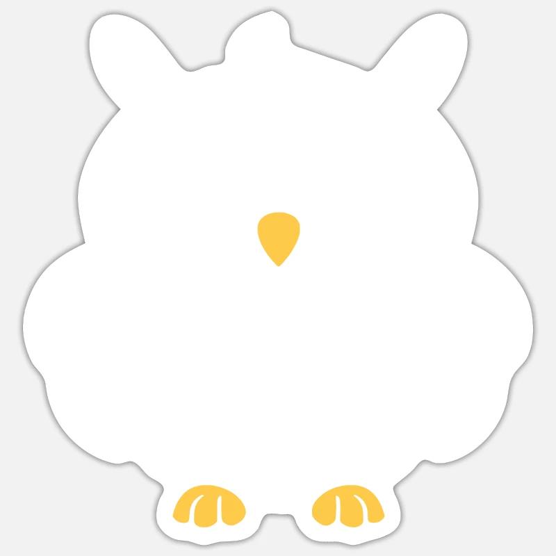 Eule - Sticker Größe S (10 x 10 cm) - Mattweiß