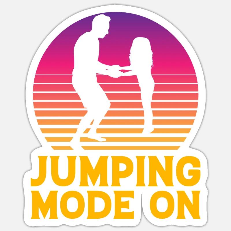 Mode Saut activé - Sticker taille S (10 x 10 cm) - blanc mat