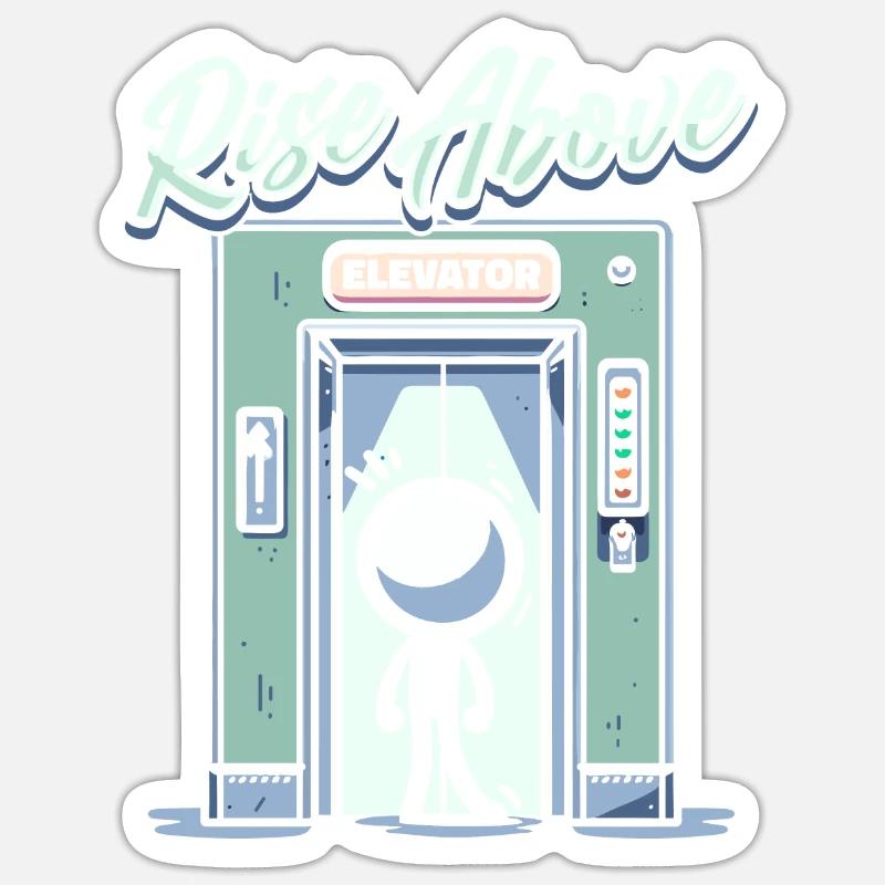 Elevator Elevator - Sticker size S (10 x 10 cm) - white matte