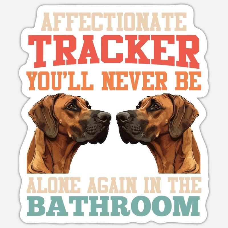 Rhodesian Ridgeback Besitzer AFFECTIONATE TRACKER - Sticker Größe S (10 x 10 cm) - Mattweiß