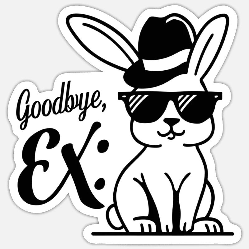 GOODBYE EX - Sticker size S (10 x 10 cm) - white matte