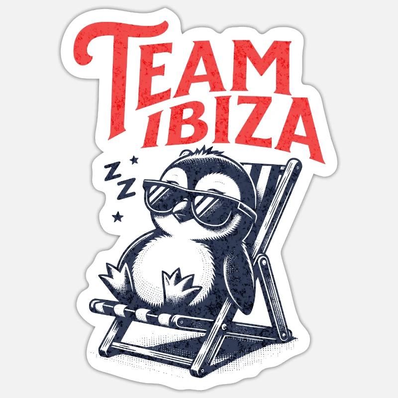 Ibiza Team Ibiza - Sticker taille S (10 x 10 cm) - blanc mat