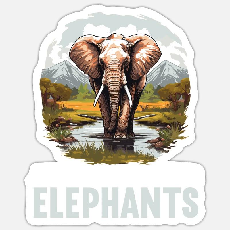 Elephant Elephant - Sticker size S (10 x 10 cm) - white matte