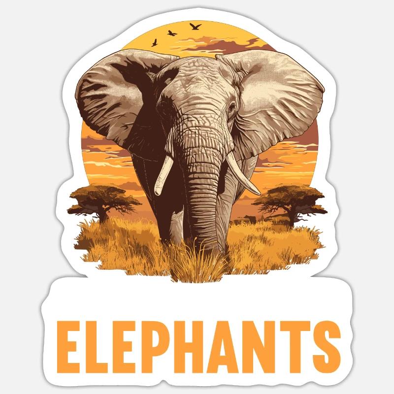 Elephant Elephant - Sticker size S (10 x 10 cm) - white matte