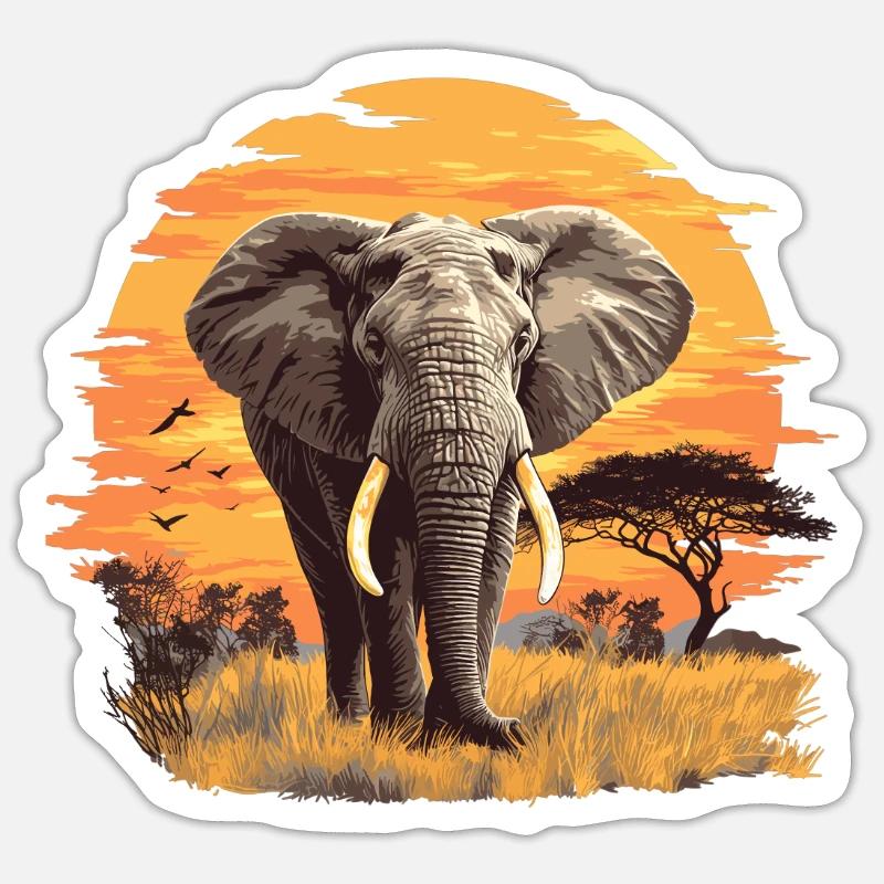 Éléphant Éléphant - Sticker taille S (10 x 10 cm) - blanc mat