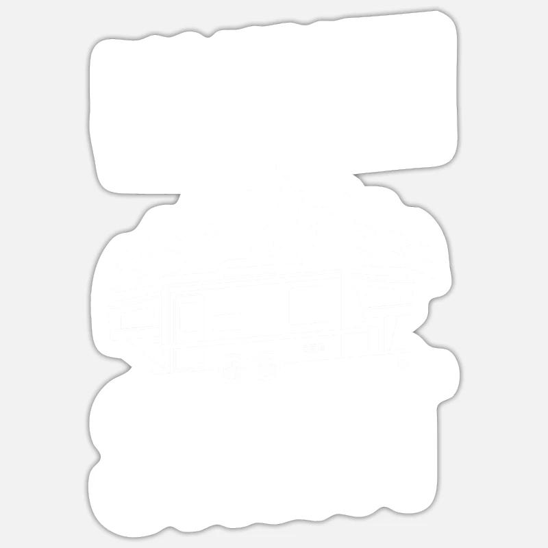 Camping Camper Caravan Geschenk - Sticker Größe S (10 x 10 cm) - Mattweiß