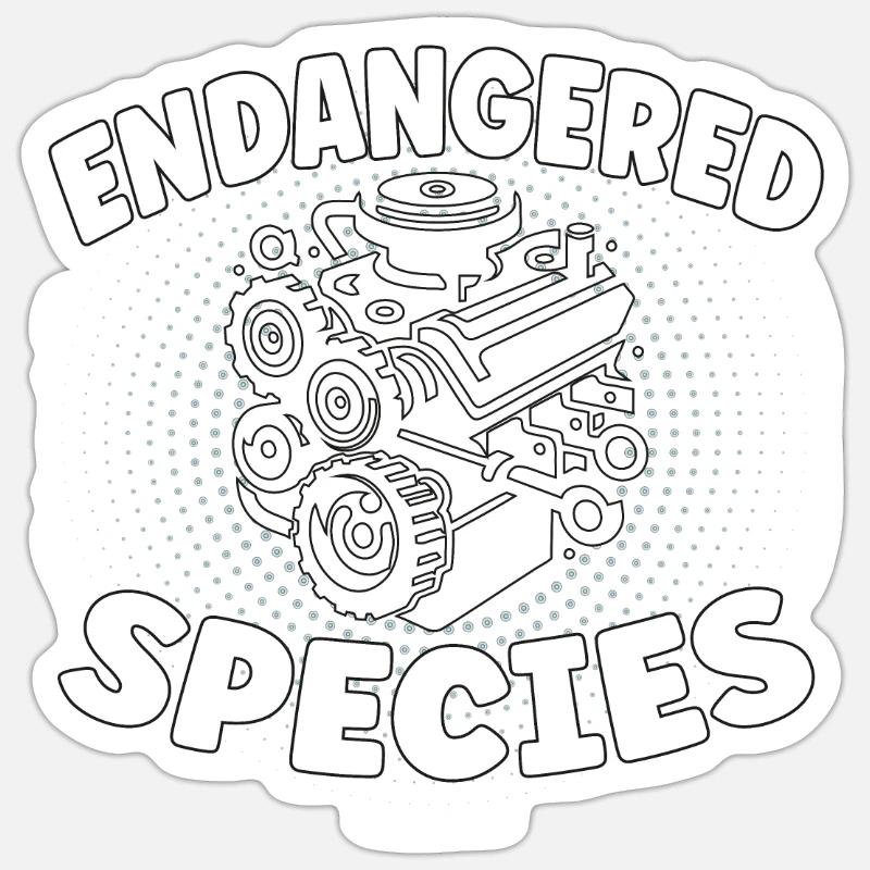 Endangered Species - Engine Combustion Design Sticker size S (10 x 10 cm)
