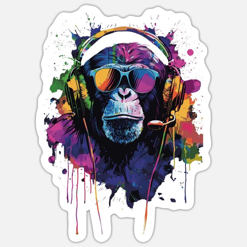 Affee - Sticker size S (10 x 10 cm) - white matte
