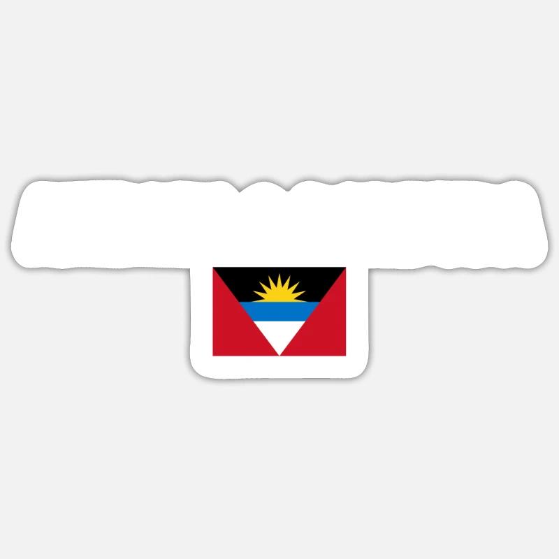 Antigua-et-Barbuda Drapeau d’Antigua - Sticker taille S (10 x 10 cm) - blanc mat