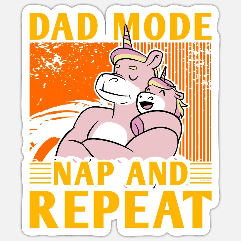 Dad Mode Nap and Repeat - Sticker size S (10 x 10 cm) - white matte