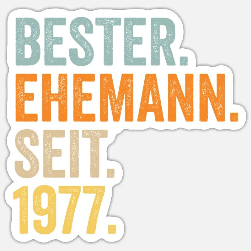 Valentinstag Bester Ehemann Seit 1977 Sticker Größe S (10 x 10 cm)