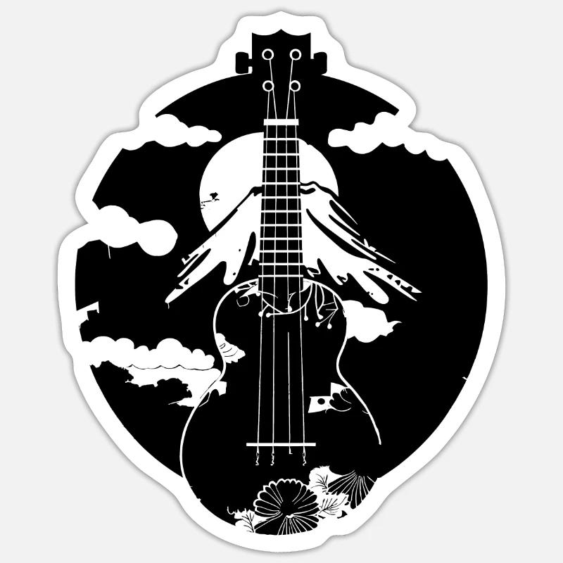 Dessin de ukulélé Sticker taille S (10 x 10 cm)