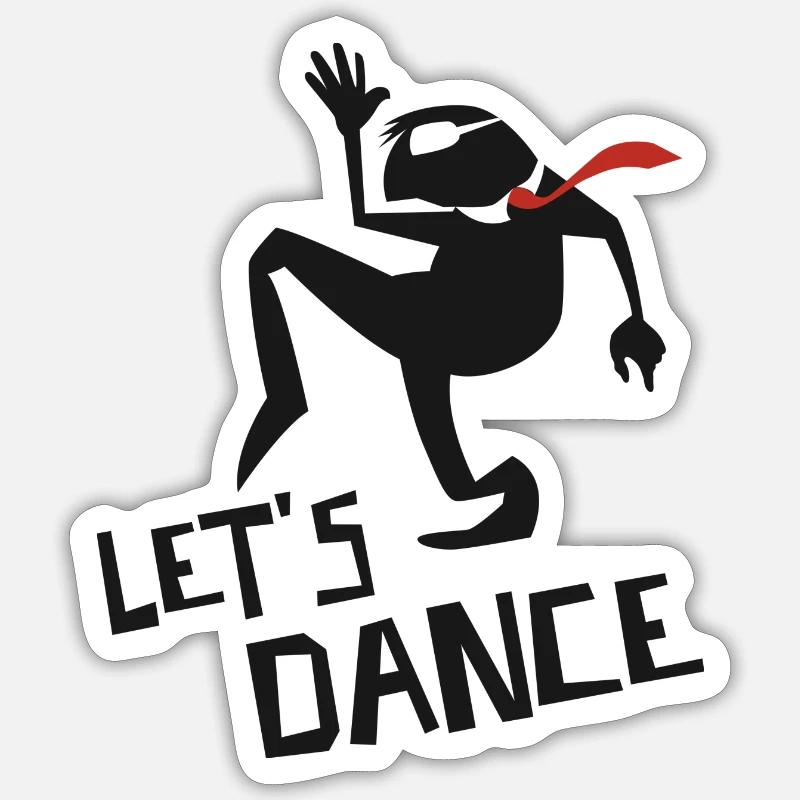 Lass uns tanzen - Sticker Größe S (10 x 10 cm) - Mattweiß