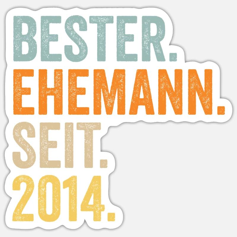 Valentinstag Bester Ehemann Seit 2014 Sticker Größe S (10 x 10 cm)