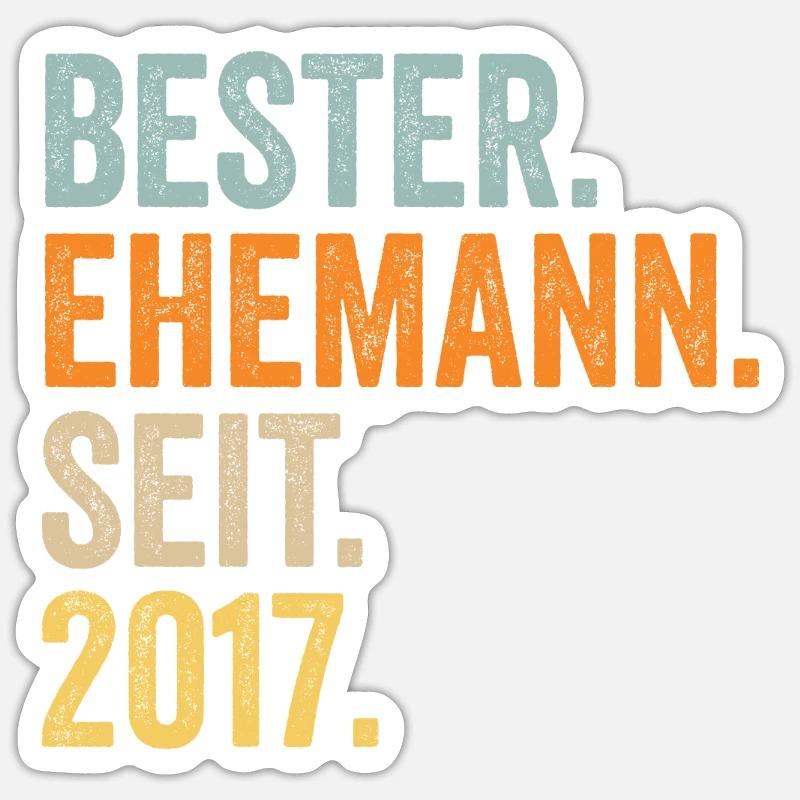 Valentinstag Bester Ehemann Seit 2017 Sticker Größe S (10 x 10 cm)