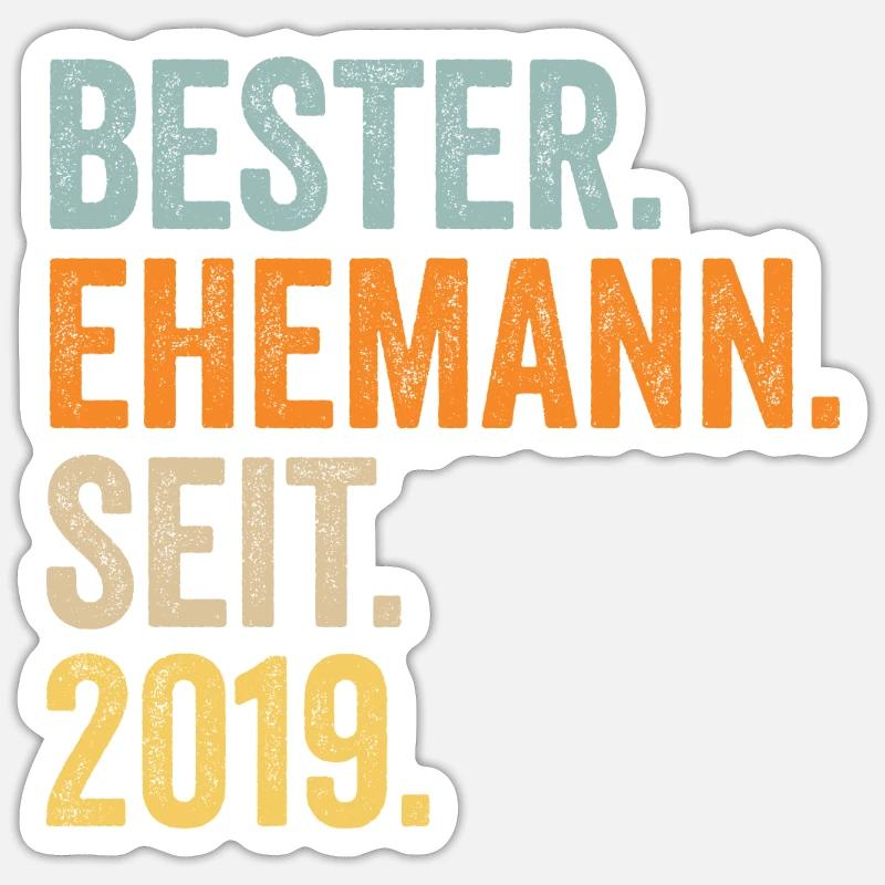 Valentinstag Bester Ehemann Seit 2019 Sticker Größe S (10 x 10 cm)