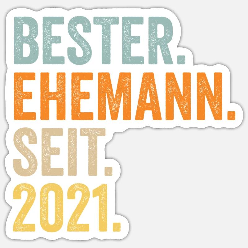 Valentinstag Bester Ehemann Seit 2021 Sticker Größe S (10 x 10 cm)