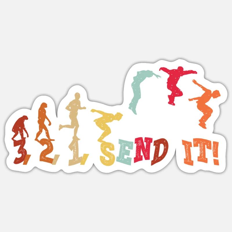 Parkour-send Freerunning Freerunner - Sticker taille S (10 x 10 cm) - blanc mat