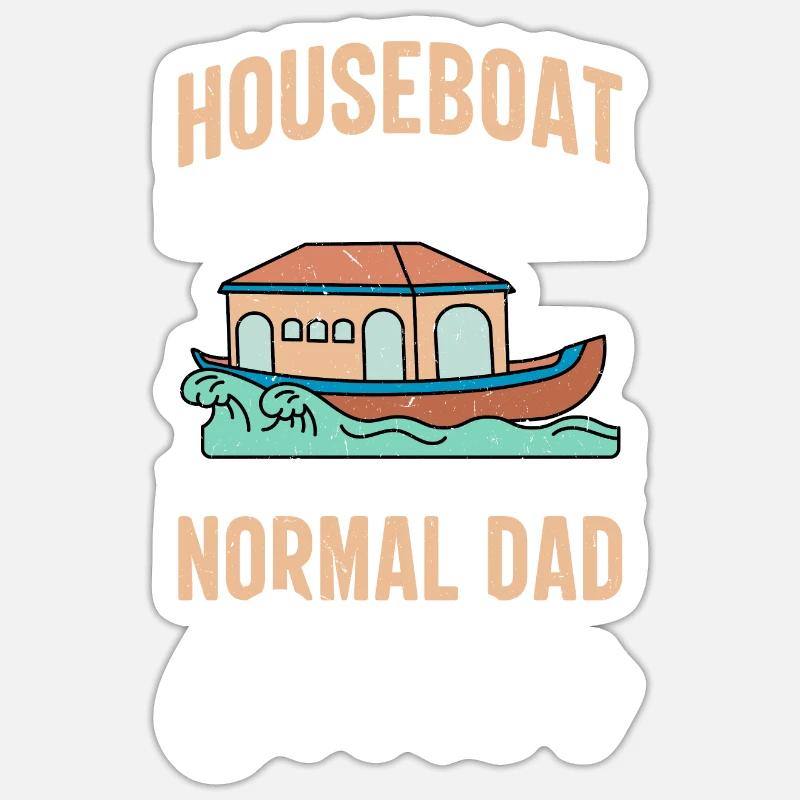 Witziger Hausboot Spruch Sticker Größe S (10 x 10 cm)