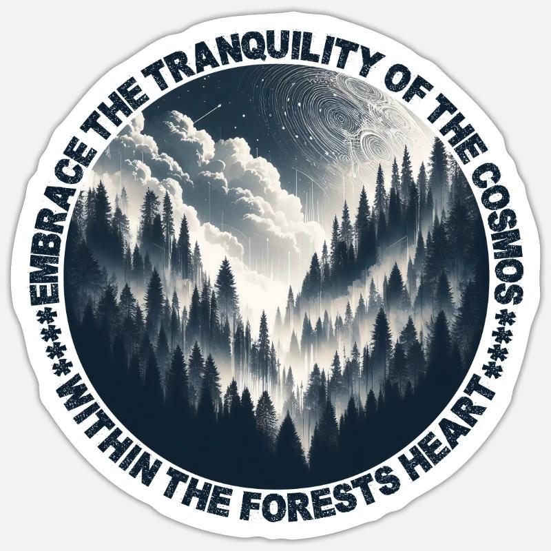 Mystic Forest Nightscape: A Celestial Symphony Sticker size S (10 x 10 cm)