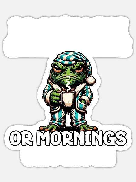 I Don't Like Morning People Or Mornings Or People - Sticker Größe S (10 x 10 cm) - Mattweiß