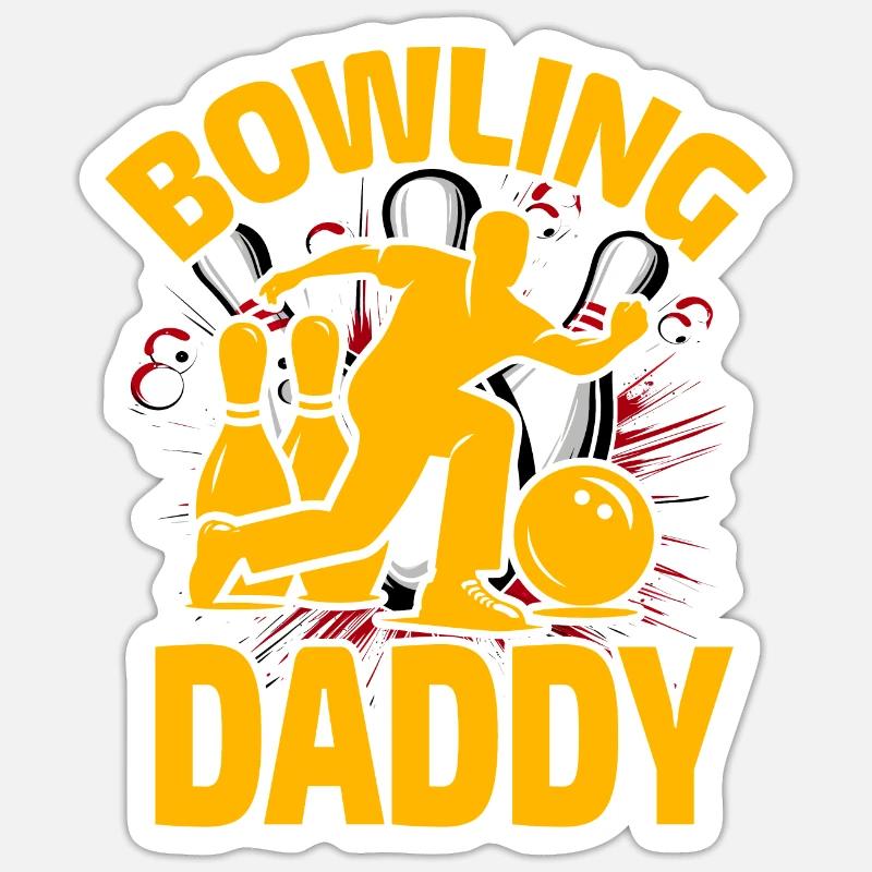 Bowling Daddy - Sticker size S (10 x 10 cm) - white matte