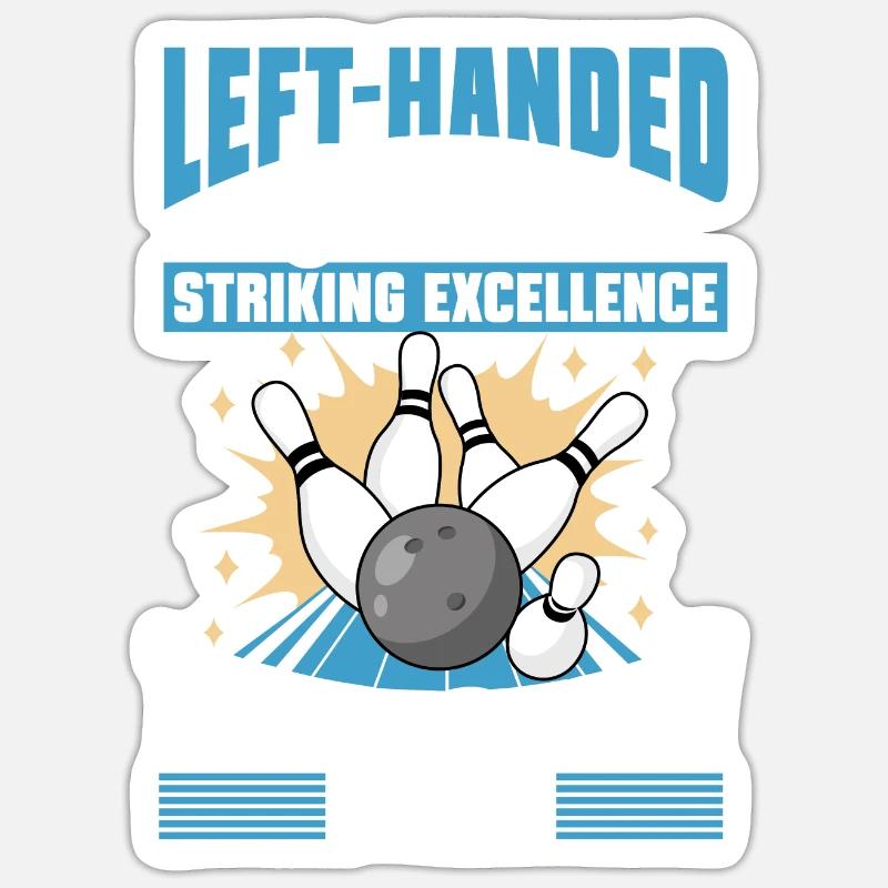 Bowling Gaucher Lanceur gaucher - Sticker taille S (10 x 10 cm) - blanc mat
