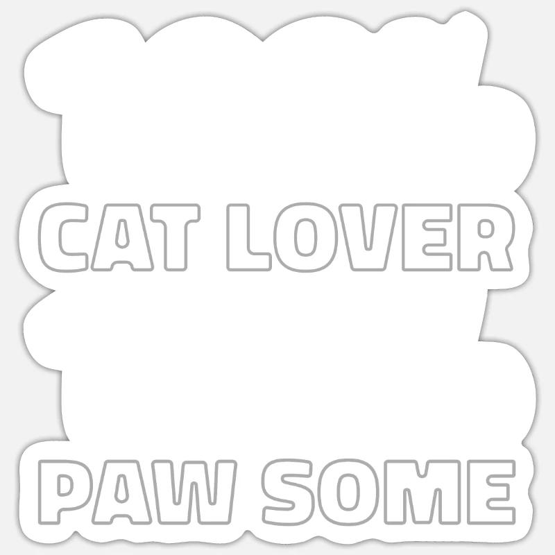 Chat - Sticker taille S (10 x 10 cm) - blanc mat