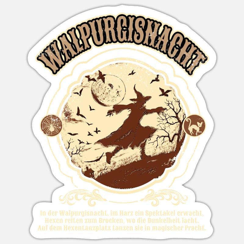 Gothic Hexen Geschenkidee okkulter - Sticker Größe S (10 x 10 cm) - Mattweiß